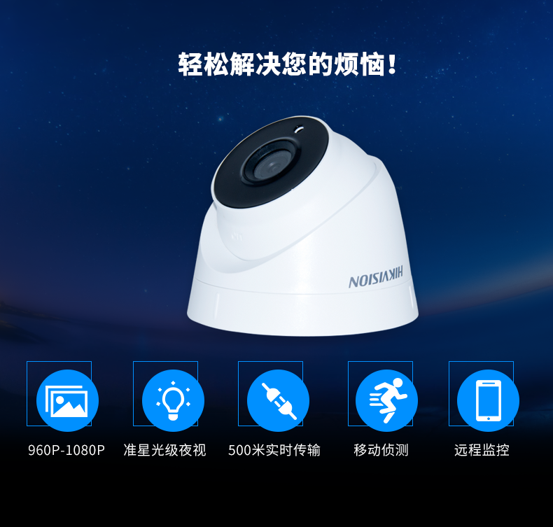 1200线监控摄像头 监控摄像机 阵列红外线夜视安防 半球摄像机