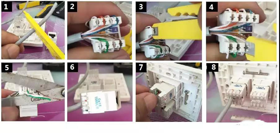 网络配线架和网络模块的打线技术方法工艺