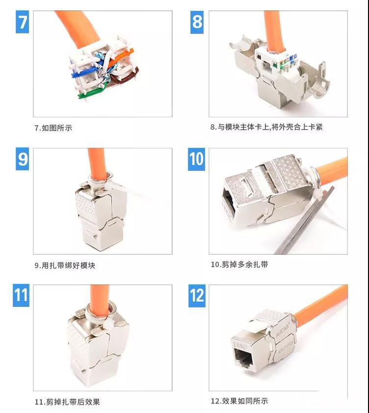网络配线架和网络模块的打线技术方法工艺