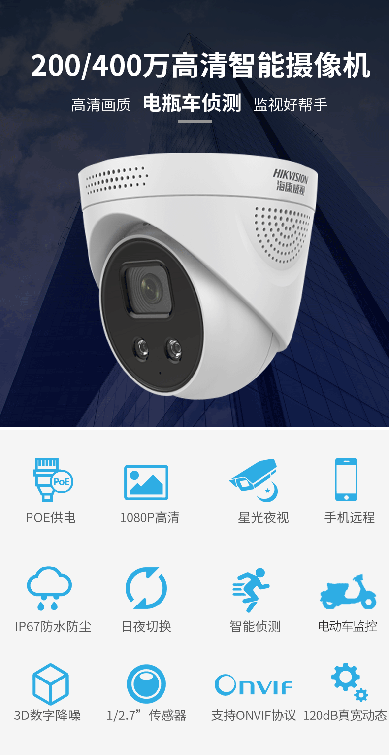 禁止电瓶车电梯监控报警摄像头